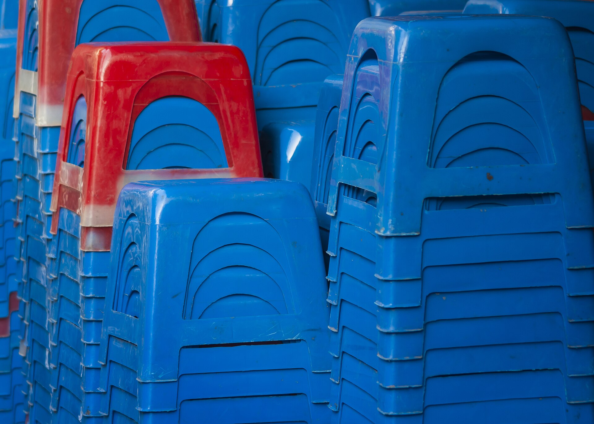 Hanoi Vietnam The omnipresent plastic chairs 01