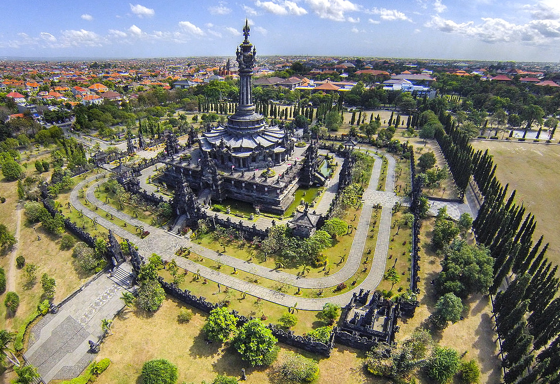 Aerial view of Bajra Sandhi Monument Denpasar Bali Indonesia