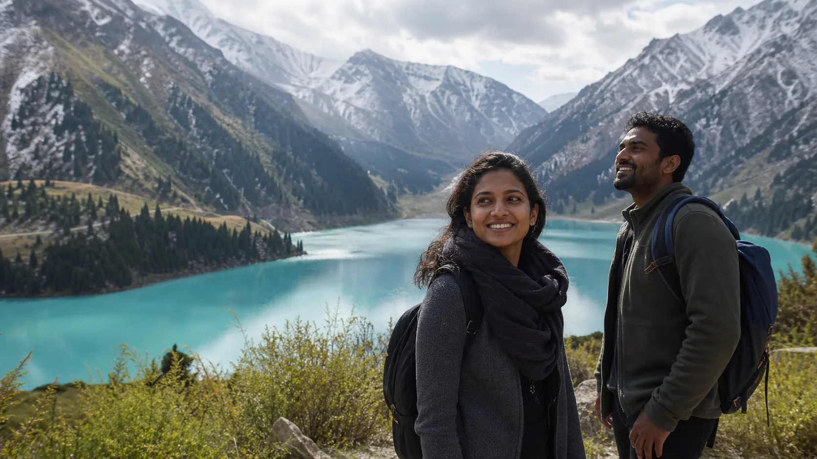 Sri Lankan woman and man experiencing Almaty Unscripted in Kazakhstan