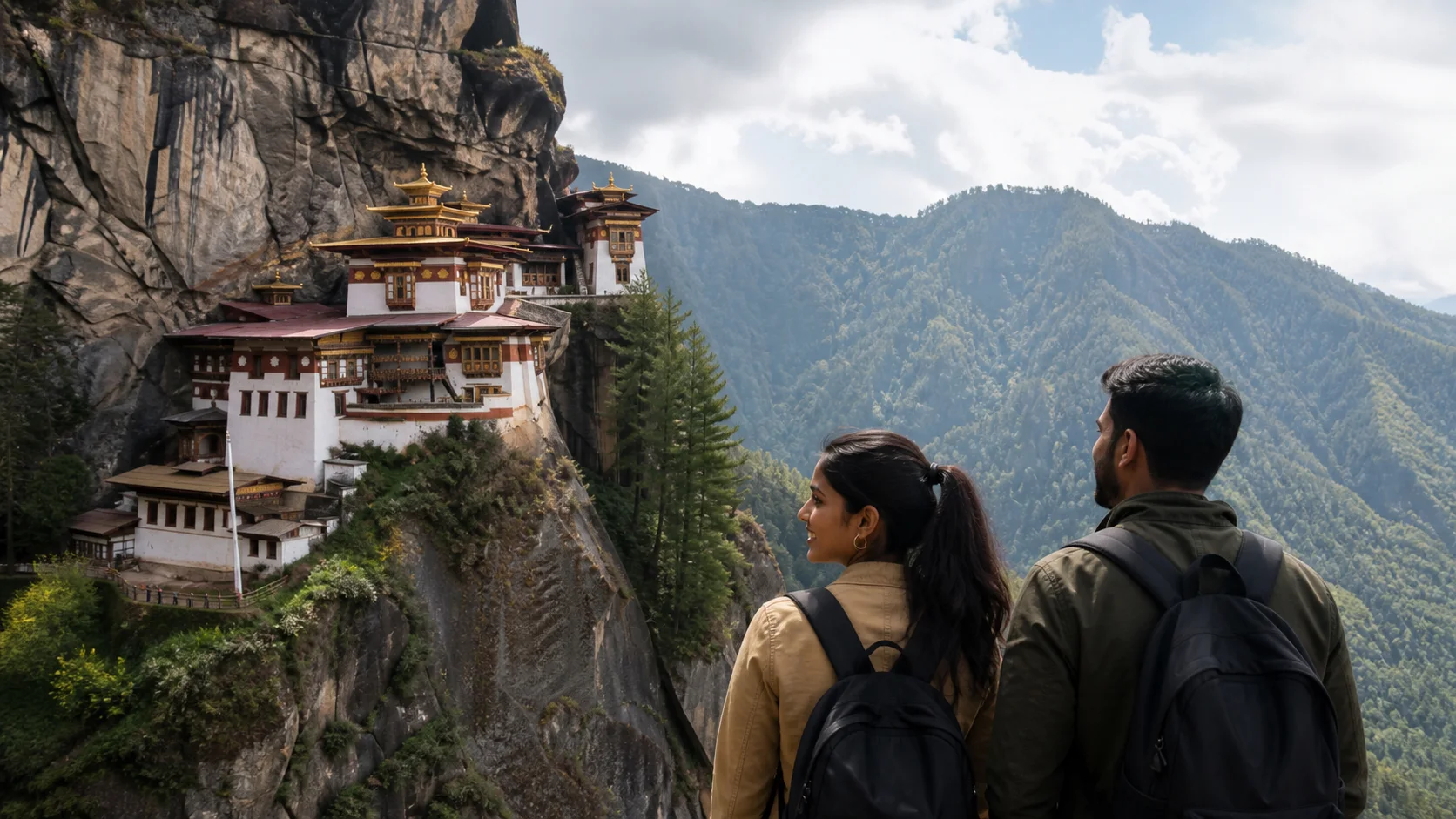 Sri Lankan woman and man experiencing Bhutan Reset in Bhutan
