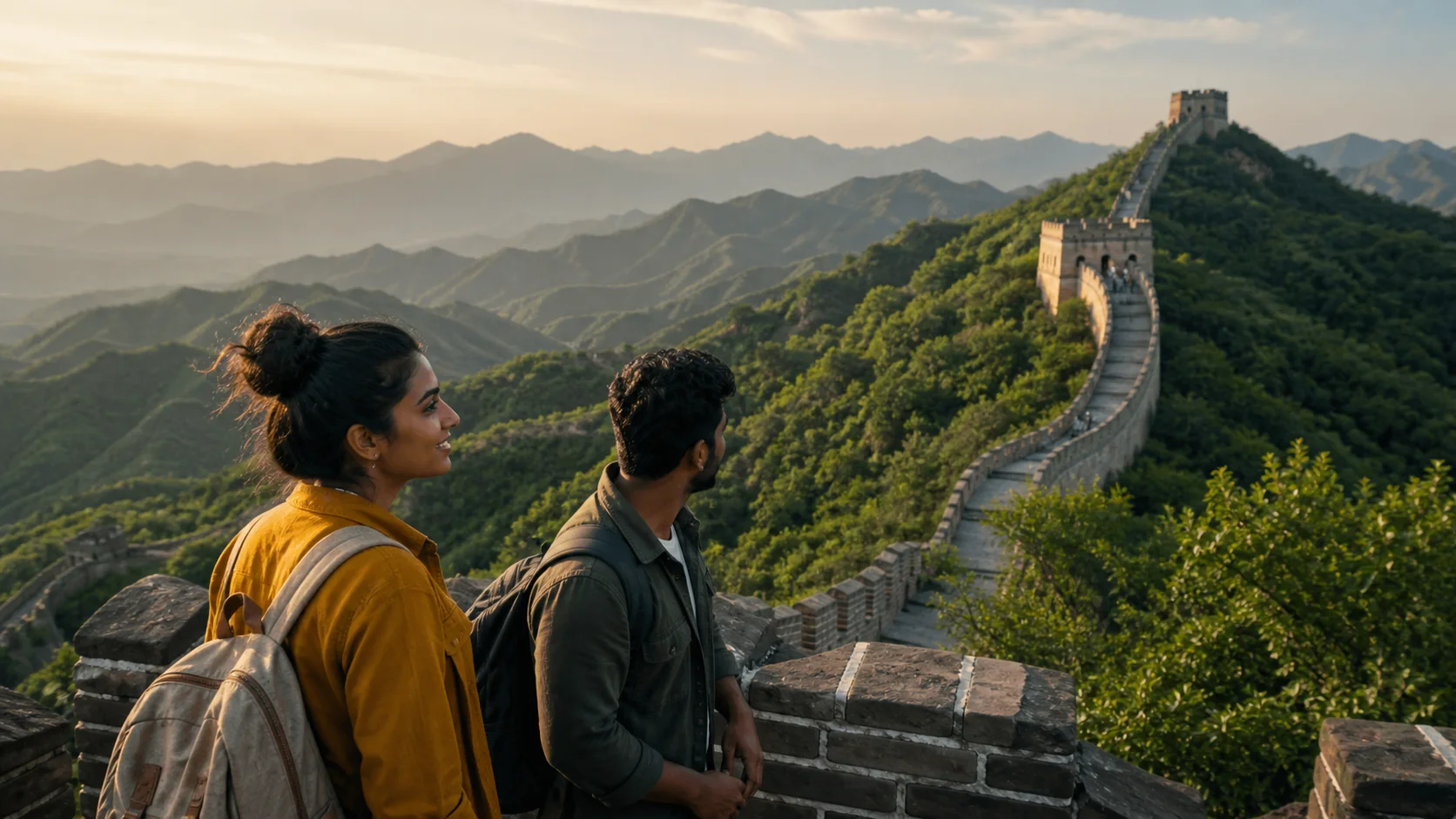 Sri Lankan woman and man experiencing China Beyond Cities in China