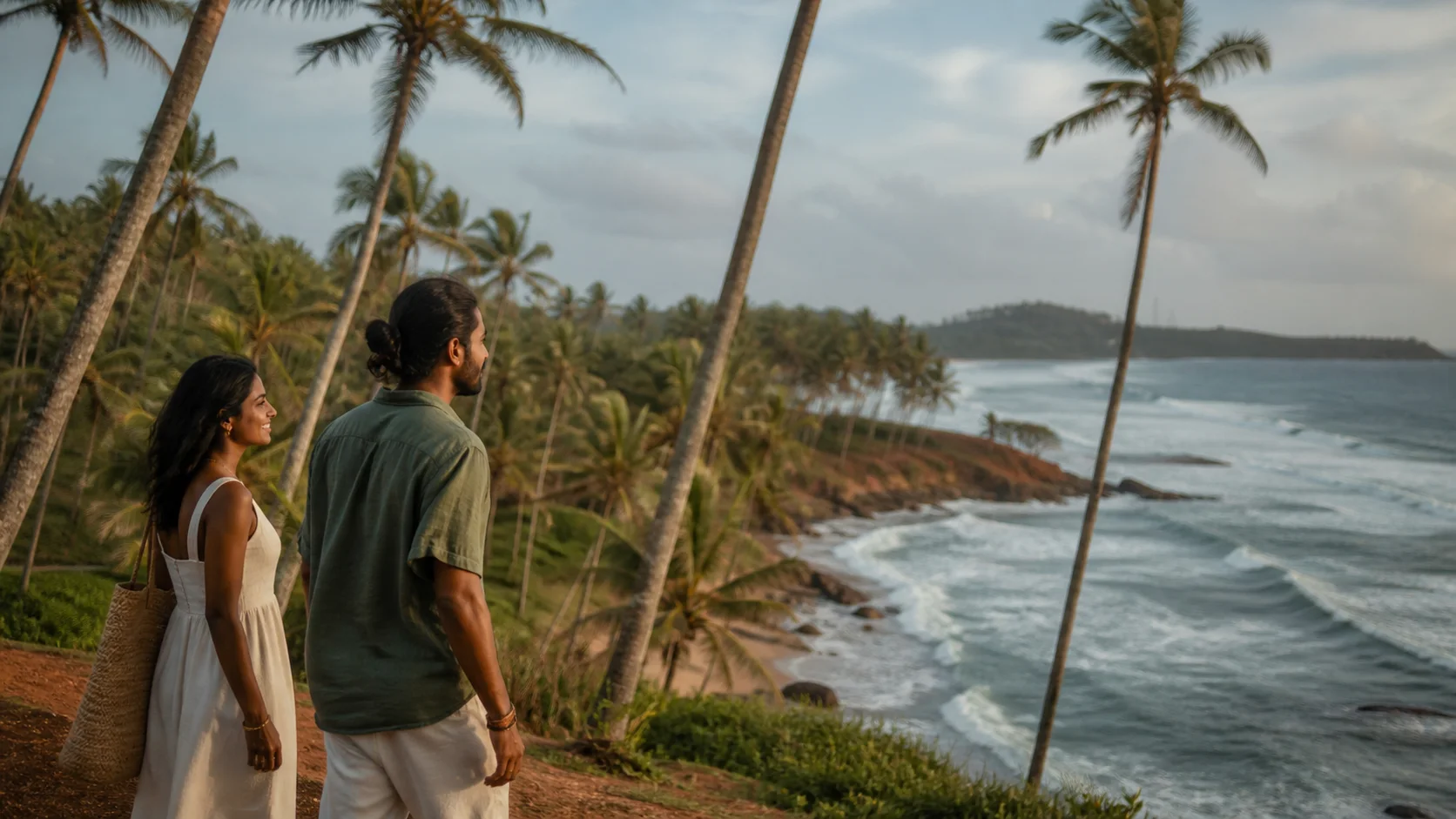 Sri Lankan woman and man experiencing Coastal Escape in Sri Lanka