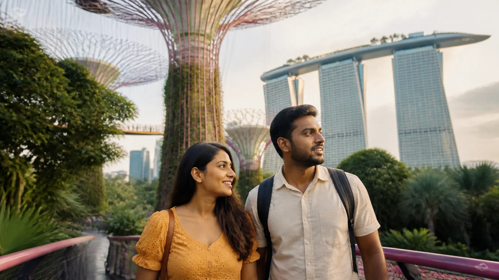 Sri Lankan woman and man experiencing Family Singapore in Singapore