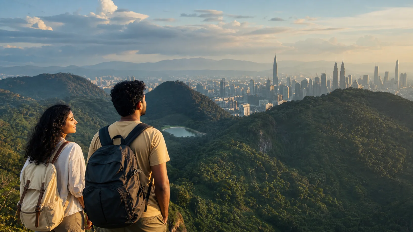 Sri Lankan woman and man experiencing Highlands & City in Malaysia