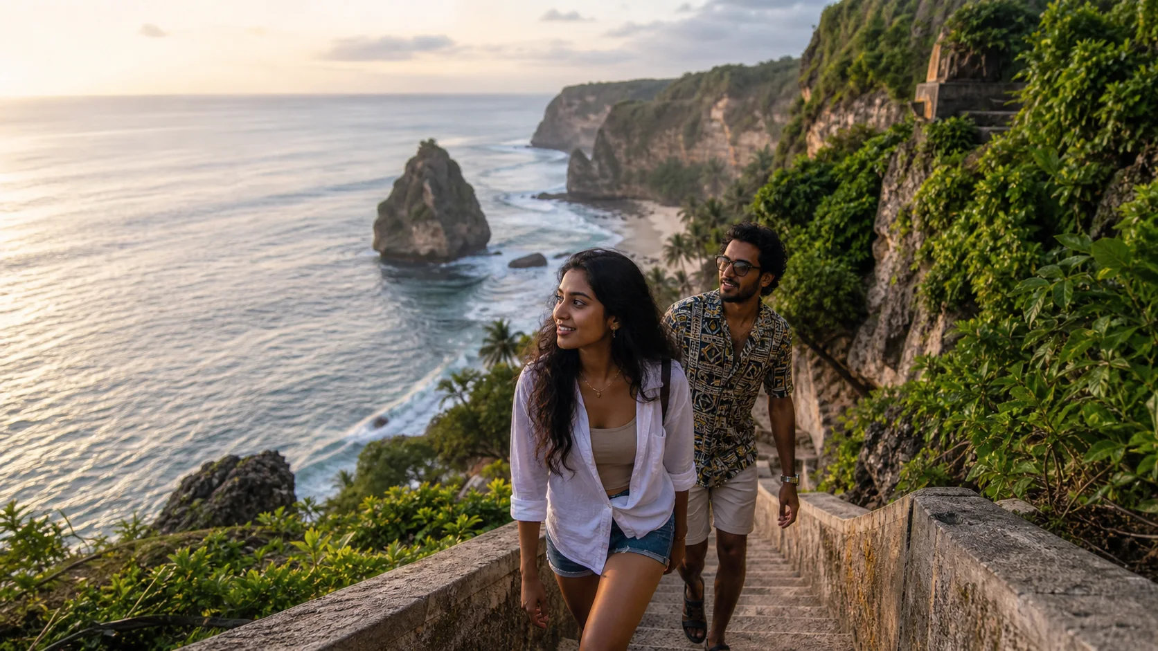 Sri Lankan woman and man experiencing Indonesia Unscripted in Indonesia