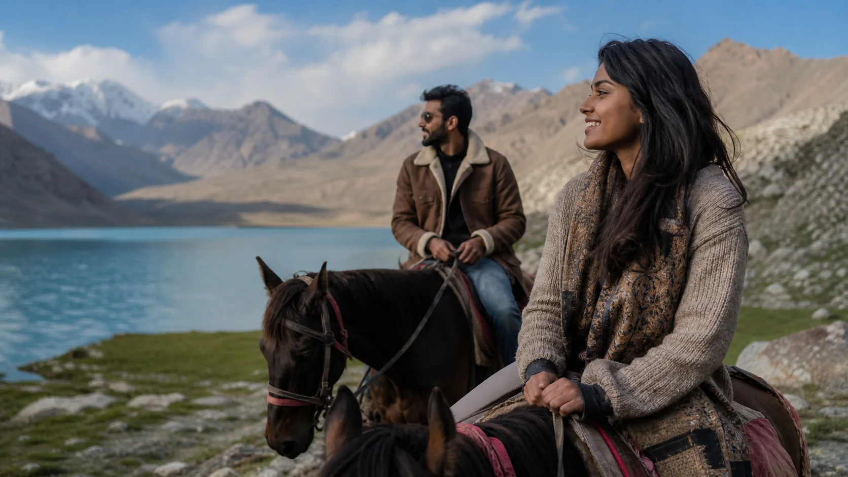 Sri Lankan woman and man experiencing Kyrgyzstan Social in Kyrgyzstan