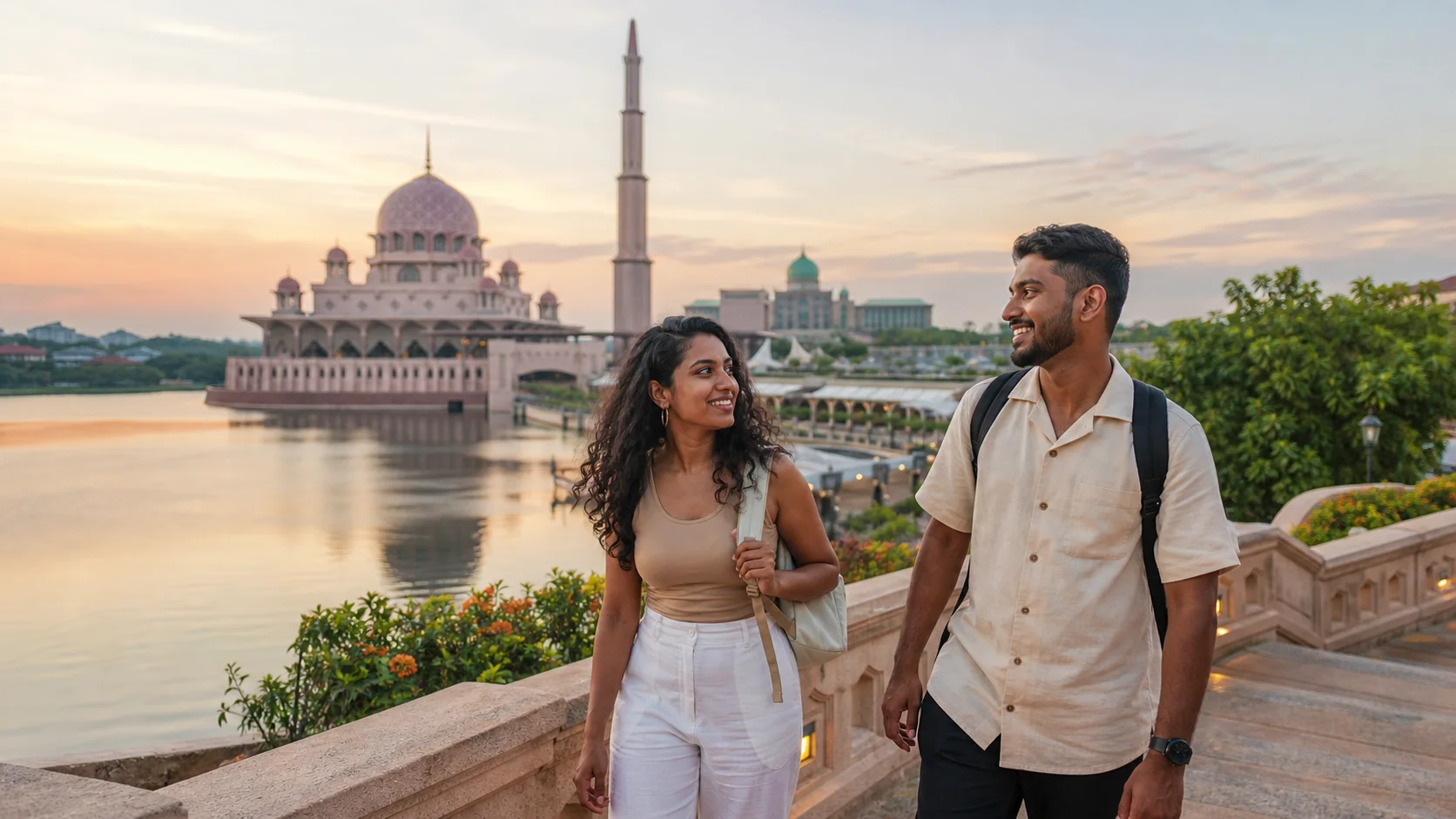 Sri Lankan woman and man experiencing Malaysia Social Escape in Malaysia