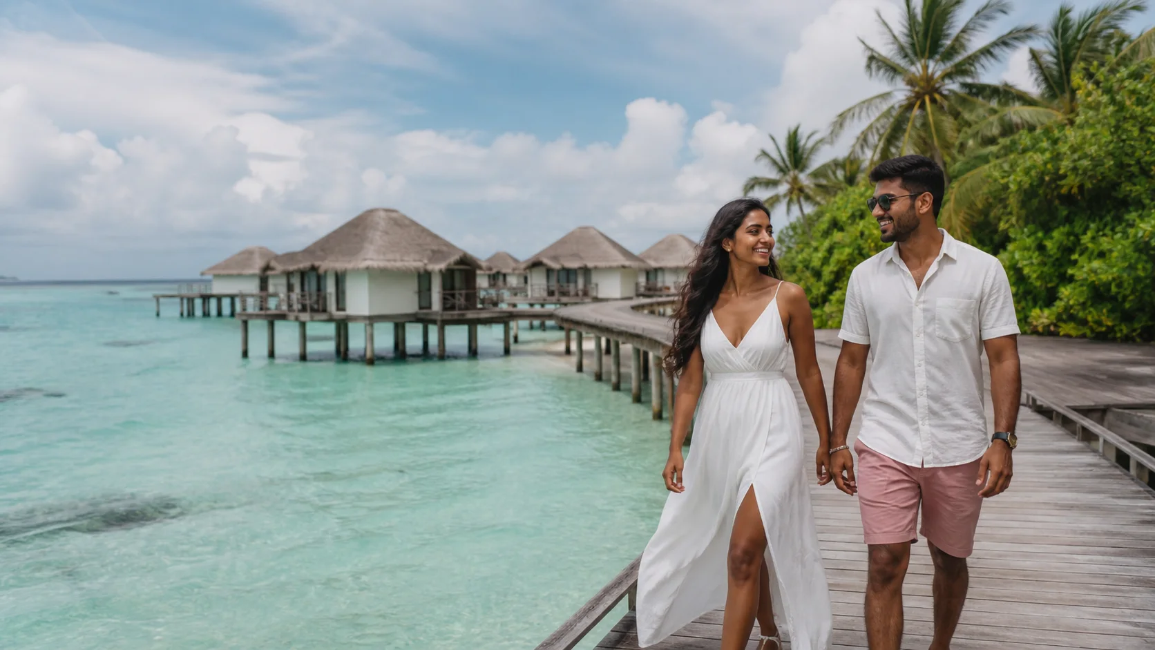 Sri Lankan woman and man experiencing Maldives Social in Maldives