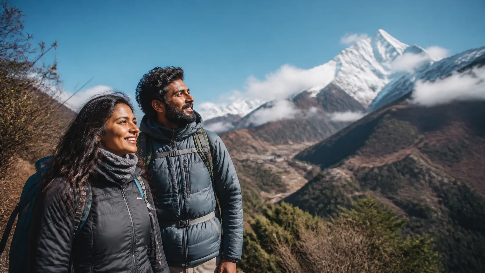 Sri Lankan woman and man experiencing Nepal Adventure in Nepal