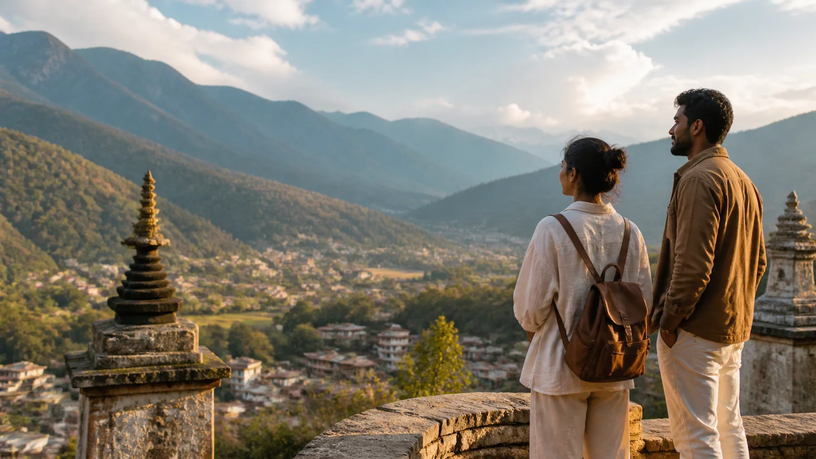 Sri Lankan woman and man experiencing Nepal Reset in Nepal