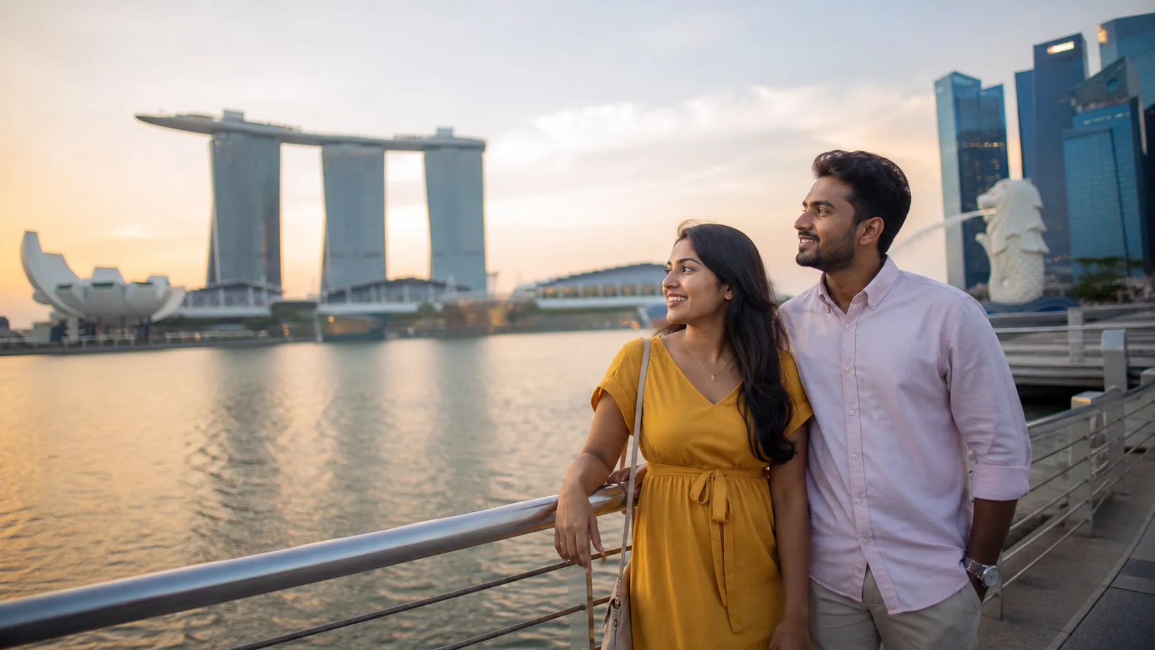 Sri Lankan woman and man experiencing Singapore Premium Weekend in Singapore