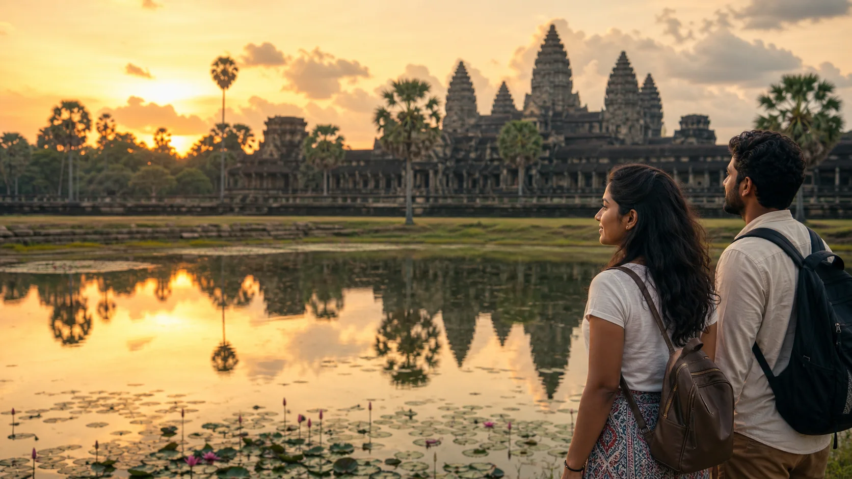 Sri Lankan woman and man experiencing Temples & Traditions in Cambodia