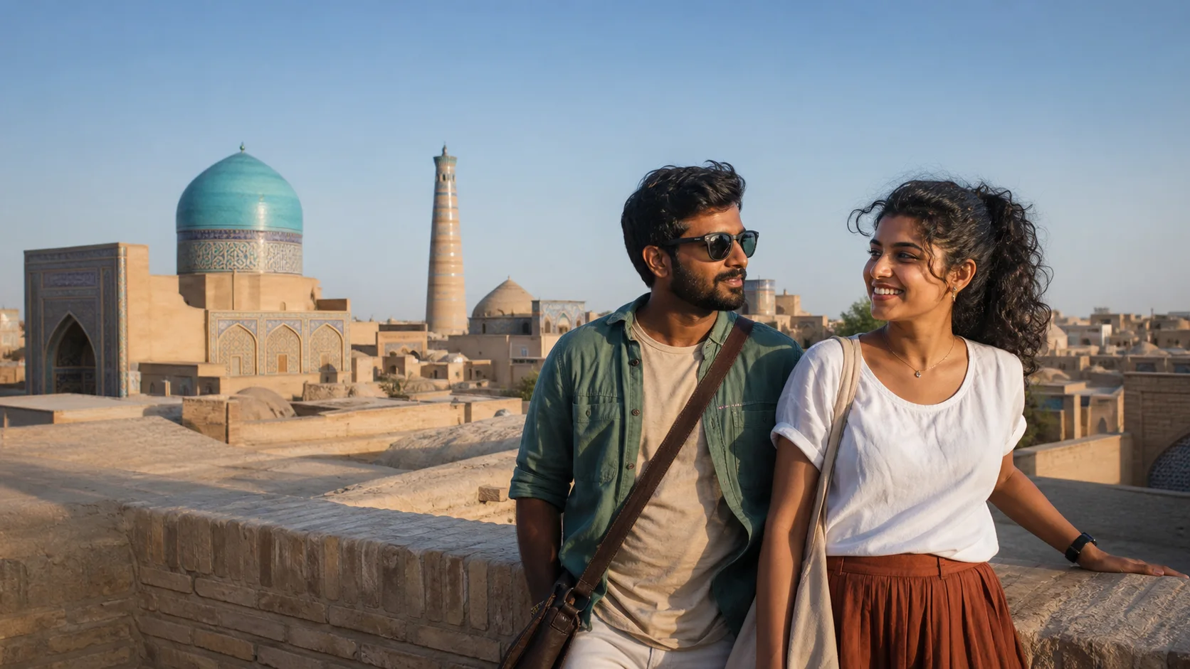Sri Lankan woman and man experiencing Uzbekistan Unscripted in Uzbekistan